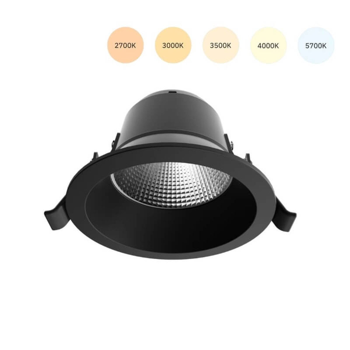 Downlight, Ø108mm, 5-CCT, 7-11W, EU plug, zwart Downlight, Ø108mm, 5-CCT, 7-11W, EU plug, zwart