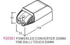 Driver 15W 350 mA touch dali dim