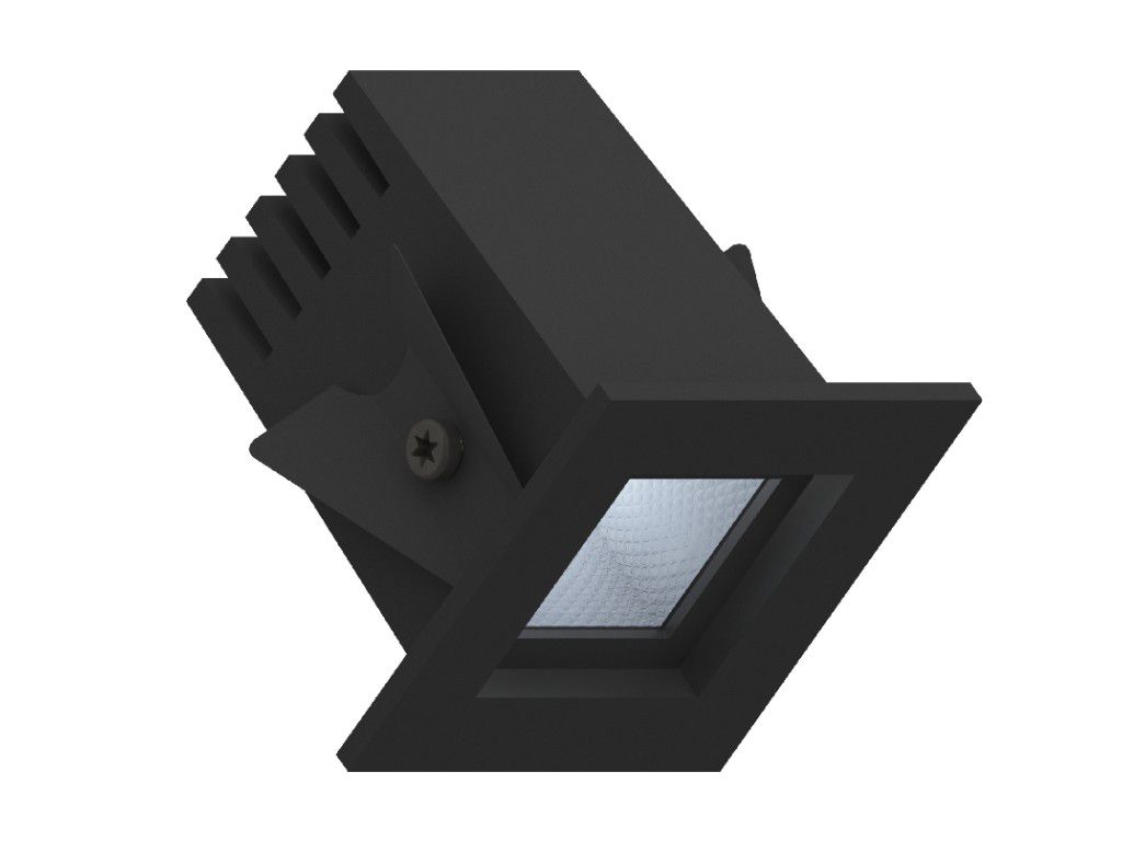 fabio 35 mini downlight vierkant 425lm 4000k flexveer zwart 24vdc