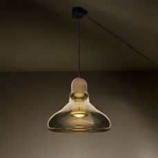 Kalebas glazen lampenkap amber