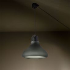 Kalebas glazen lampenkap frosted grijs