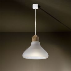 Kalebas glazen lampenkap frosted wit