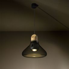 Kalebas glazen lampenkap grijs