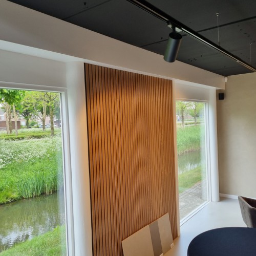 Verlichting op houten paneelwand door Canlux Projectverlichting